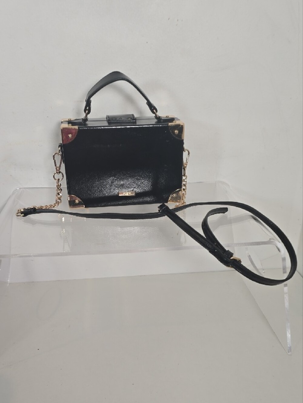 ALDO Embellished Black Floral Jeweled Box Bag - Picture 2 of 7